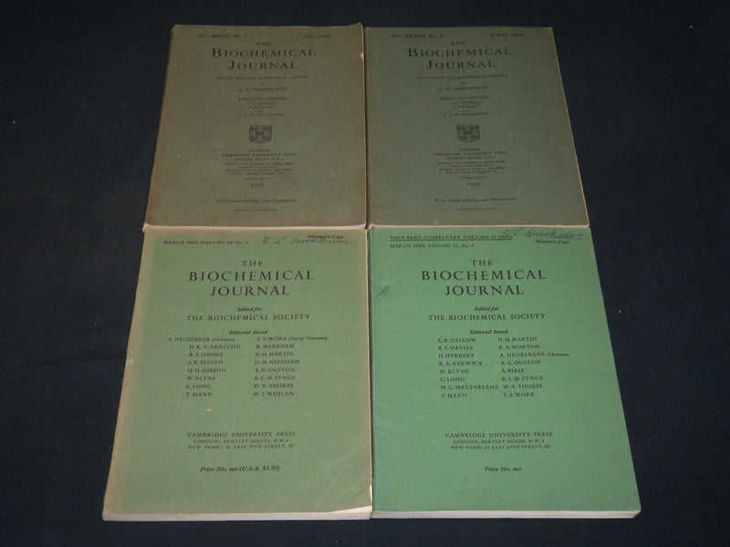 1938-1955 THE BIOCHEMICAL SOCIETY JOURNAL MAGAZINE LOT OF 4 ISSUES - WR 106H