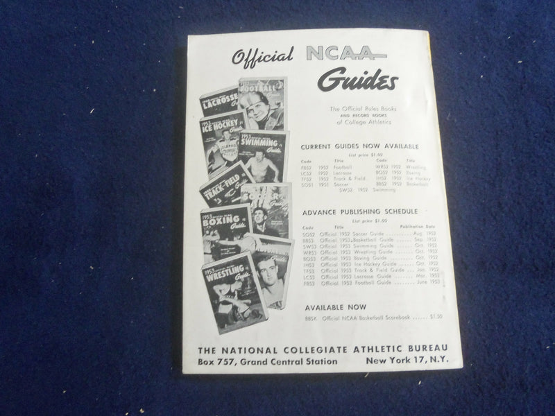 1952 OFFICIAL COLLEGIATE FOOTBALL RECORD BOOK - JOHN LATTNER COVER - SP 7492R