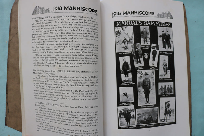 1918 MANHISCOPE - MANUAL TRAINING HIGH SCHOOL - PEORIA - SOFTCOVER BOOK - K 3442
