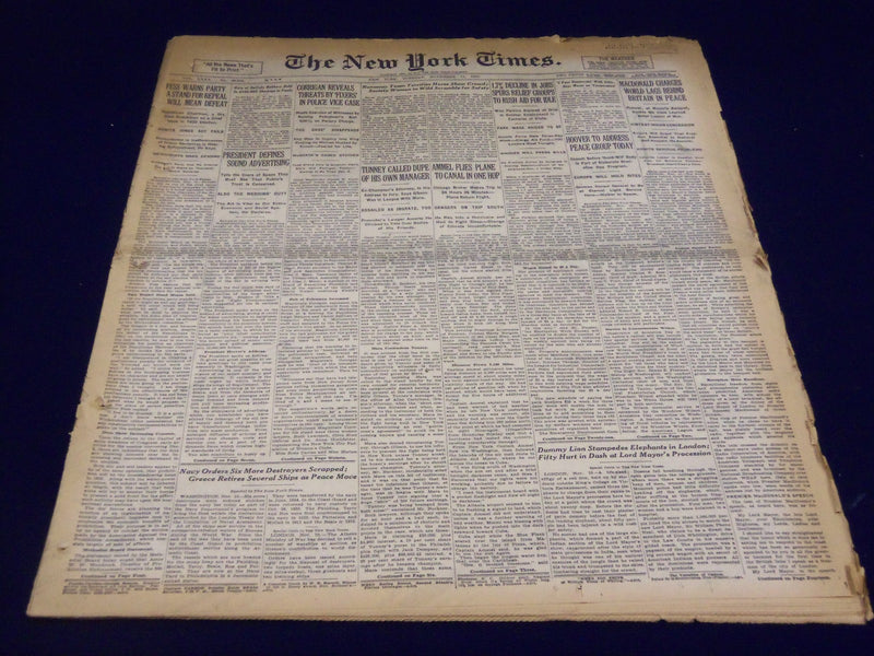 1930 NOV 11 NEW YORK TIMES - TUNNEY CALLED DUPE OF HIS OWN MANAGER - NT 1553