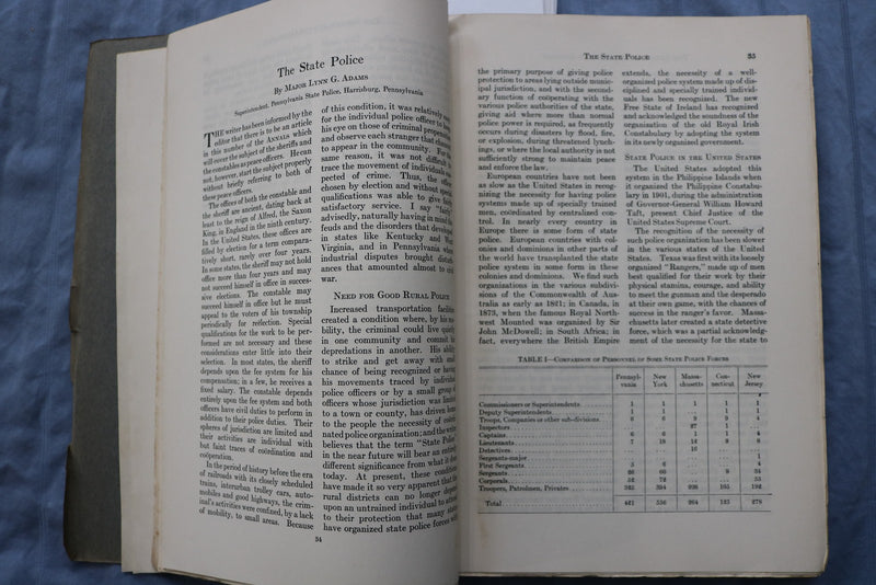 1929 NOVEMBER THE ANNALS - POLICE AND THE CRIME PROBLEM SOFTCOVER BOOK - K 3201