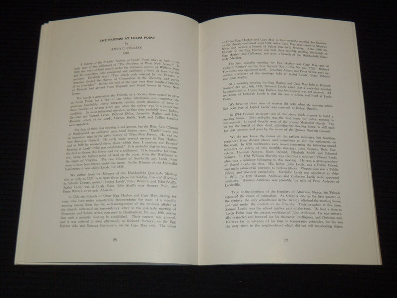 1948 OCTOBER ATLANTIC COUNTY HISTORICAL SOCIETY YEARBOOK VOLUME 1 - J 7500
