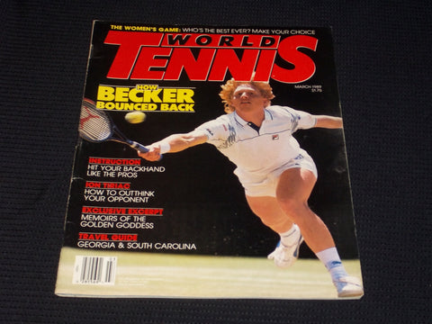 1989 MARCH WORLD TENNIS MAGAZINE - BORIS BECKER FRONT COVER - E 2383