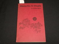 1979 OBSTACLES TO UTOPIA SOFTCOVER BOOK INSCRIBED BY CORINNA MARSH - J 7024