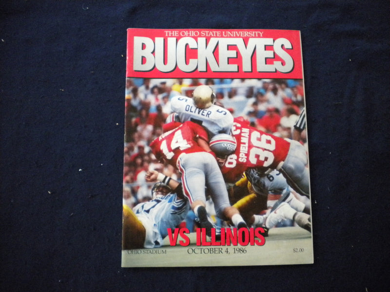 1986 OCTOBER 4 FOOTBALL PROGRAM -OHIO STATE UNIV VS ILLINOIS STATE UNIV-SP 3624Y