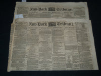 1858 DECEMBER 24 & 30 NEW YORK TRIBUNE NEWSPAPER LOT OF 2 - NP 4171
