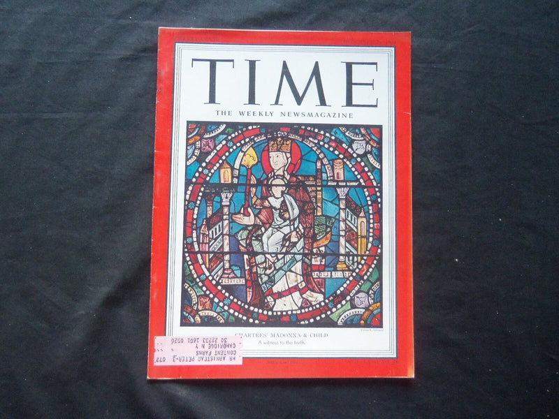 1951 DECEMBER 24 TIME MAGAZINE - CHARTRES' MADONNA & CHILD - T 1310