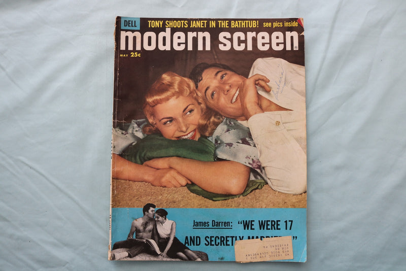 1958 MAY MODERN SCREEN MAGAZINE - JANET LEIGH & TONY CURTIS COVER - E 26698
