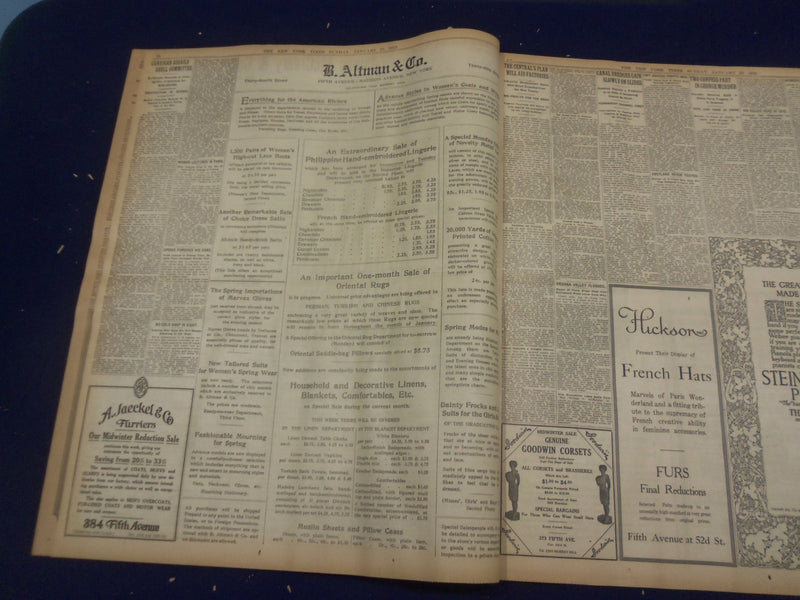 1916 JANUARY 23 NEW YORK TIMES - 6 DIE IN TRAIN HIT BY AVALANCHE - NT 9068
