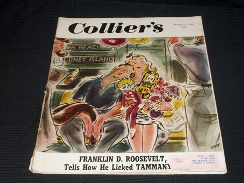 1949 AUGUST 6 COLLIER'S MAGAZINE NICE FRONT COVER & ADS - E 4355