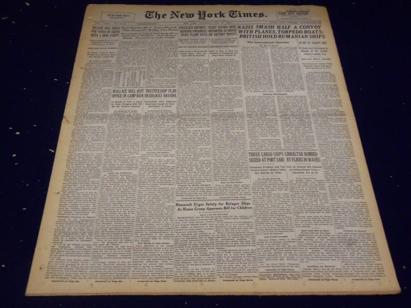 1940 JULY 27 NEW YORK TIMES - NAZIS SMASH A CONVOY WITH PLANES - NT 2567