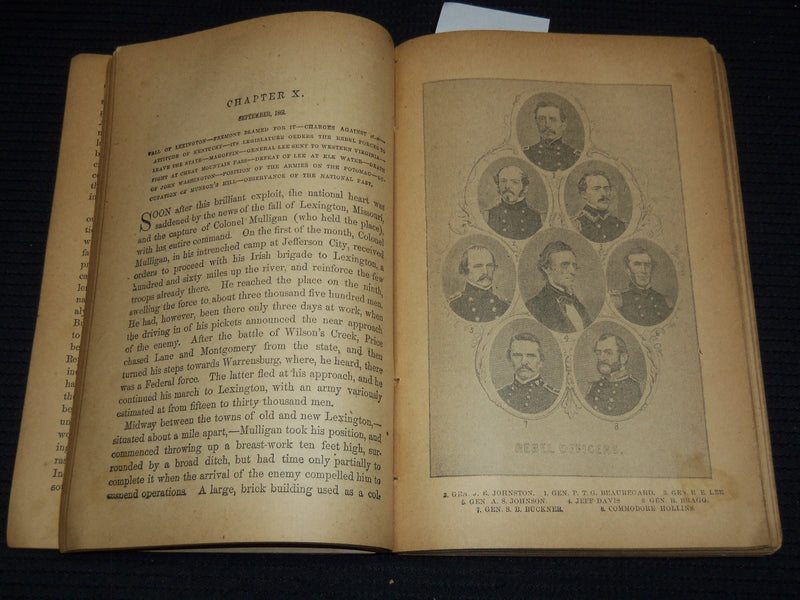 1898 THE GREAT REBELLION VOLUME 1 & 2 BY J. T. HEADLEY - SOFTCOVER - KD 936