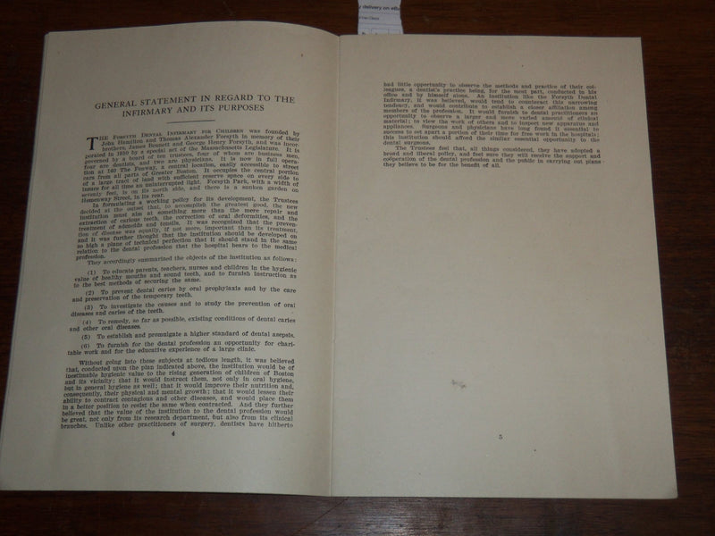 1916 FORSYTH DENTAL INFIRMARY FOR CHILDREN FIRST ANNUAL REPORT - K 1211