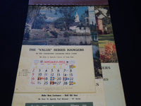 1955 THE GEORGE WASHINGTON HANGERS CALENDAR SALESMAN SAMPLE SHEETS BOOK - C 21