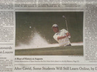 2021 APRIL 12 NEW YORK TIMES - HIDEKI MAYSUYAMA WINS THE MASTERS GOLF TOURNAMENT
