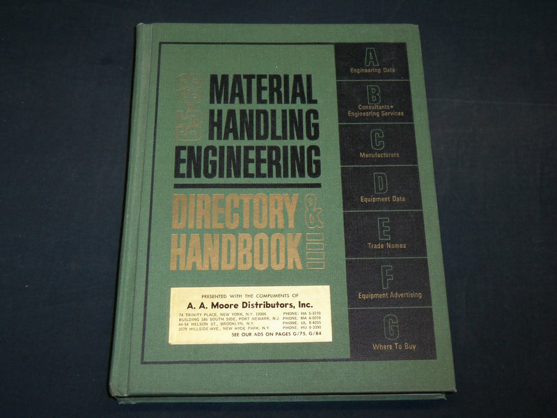 1965-1966 MATERIAL HANDLING ENGINEERING DIRECTORY & HANDBOOK - R 905F