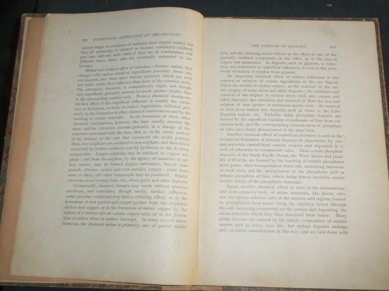 1894 THE SUPERFICIAL ALTERATION OF ORE DEPOSITS - J 4885