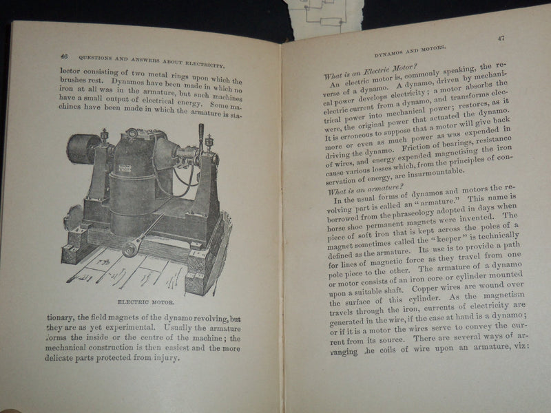 1903 QUESTIONS AND ANSWERS ABOUT ELECTRICITY BOOK BY E. T. BUBIER - KD 5294M