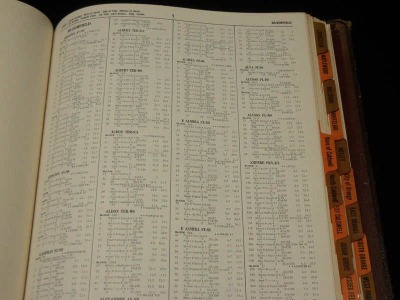 1981-1982 ESSEX COUNTY NEW JERSEY REAL ESTATE DIRECTORY BOOK - KD 3039