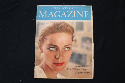 1960 AUGUST 13 STAR WEEKLY MAGAZINE - LAUREN BACALL COVER - E 26135