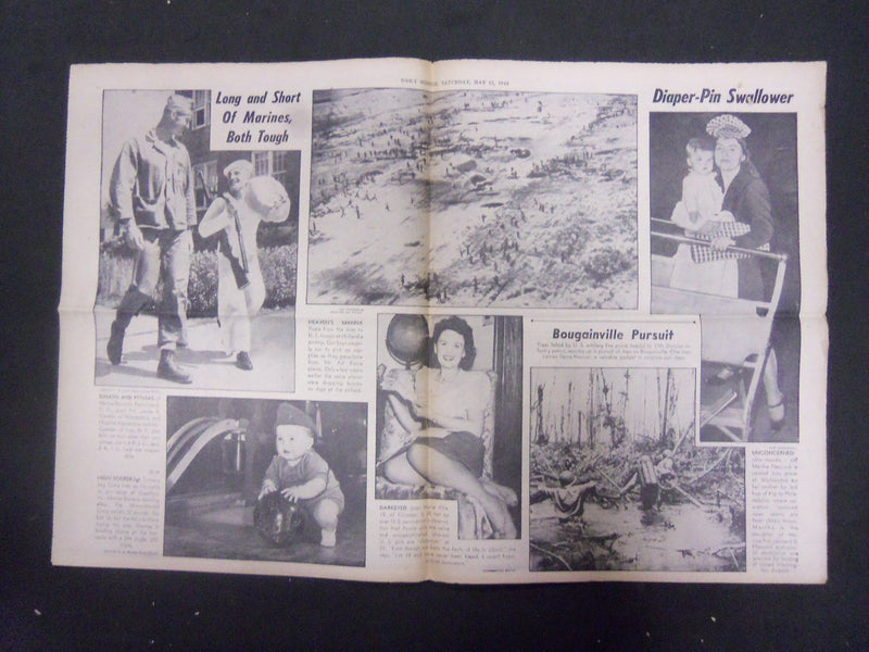 1944 MAY 13 NEW YORK DAILY MIRROR - ITALY DRIVE WINS FIRST OBJECTIVES - NP 2205
