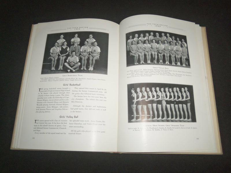 1933 THE TECH REVIEW CENTRAL HIGH SCHOOL YEARBOOK - PROVIDENCE, RI - YB 2545