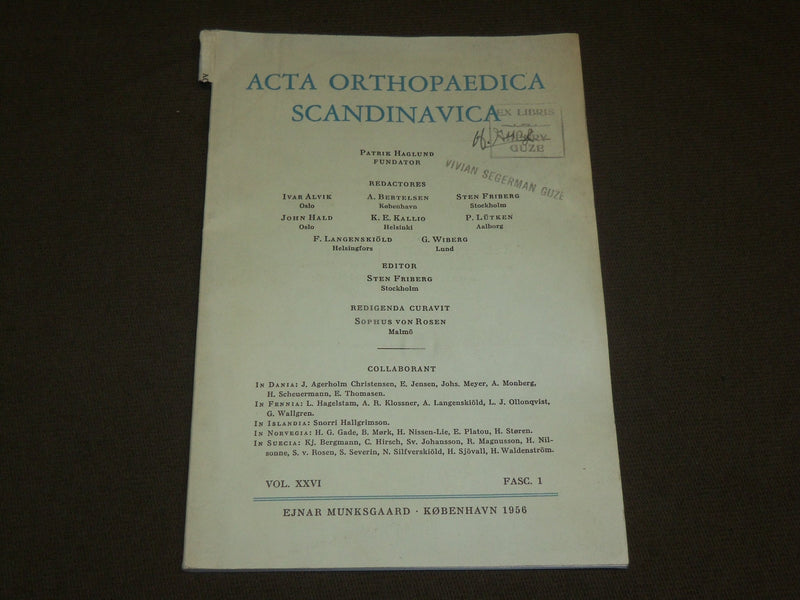 1956 ACTA ORTHOPAEDICA SCANDINAVICA VOLUME 26 NO. 1 - BONE TISSUE - J 6138