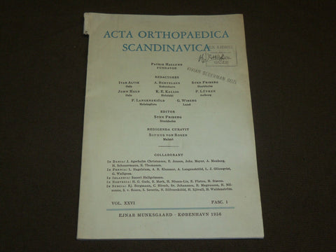 1956 ACTA ORTHOPAEDICA SCANDINAVICA VOLUME 26 NO. 1 - BONE TISSUE - J 6138