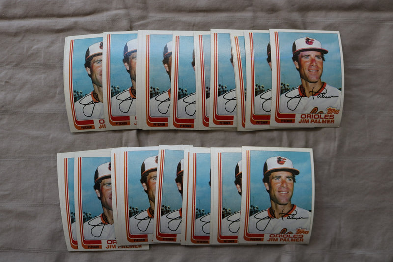 JIM PALMER 1982 TOPPS BASEBALL CARDS - CARD #80 - NM-MT - LOT OF 27 - #72