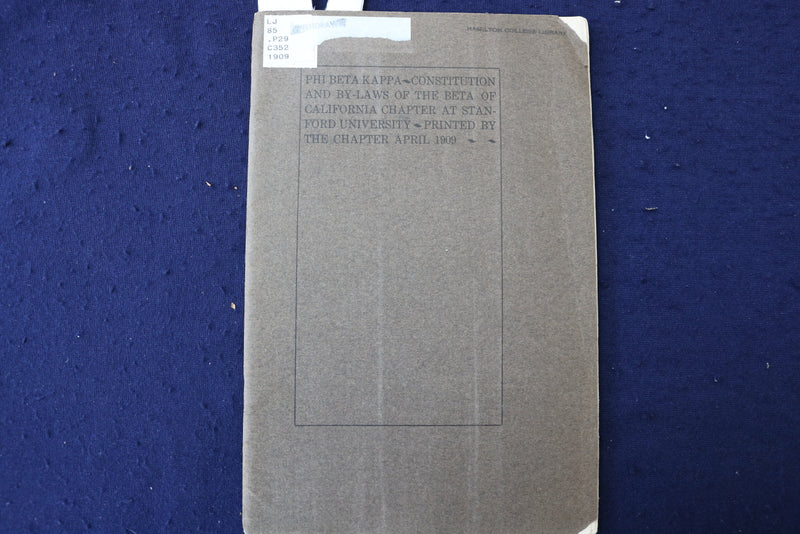 1909 STANFORD UNIVERSITY PHI BETA KAPPA SOFTCOVER BOOK - K 1362