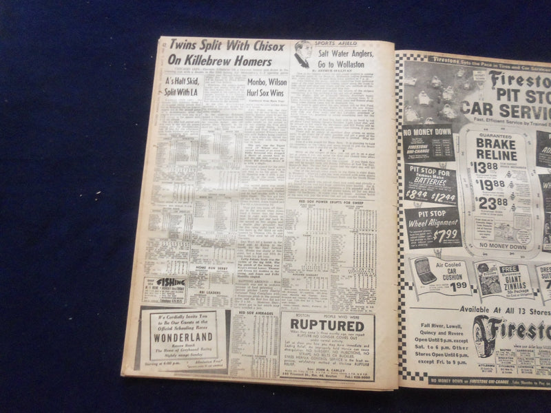 1965 MAY 3 BOSTON RECORD AMERICAN NEWSPAPER DOUBLE MURDER IN LOVERS LANE-NP 6280