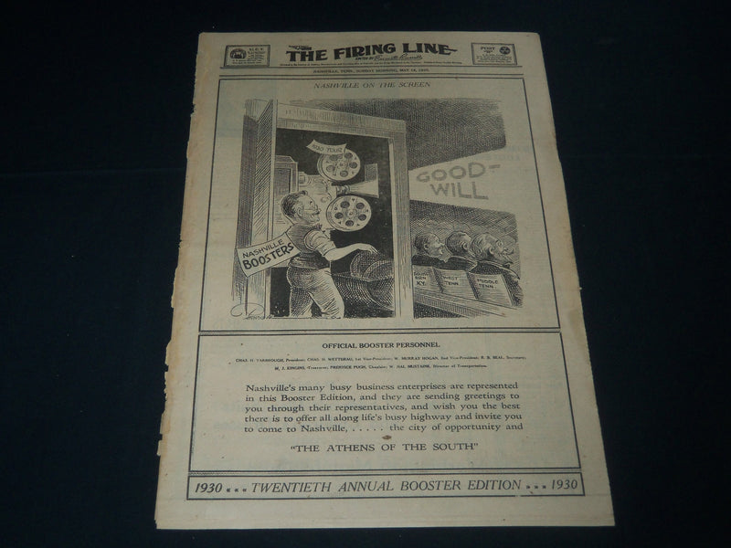 1930 MAY 18 THE FIRING LINE MAGAZINE SECTION - NASHVILLE TENNESSEAN - NP 3874