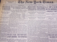 1935 AUG 6 NEW YORK TIMES - OWENS COMPLETES TRIPLE, 5 MARKS FALL - NT 1931