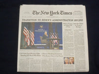 2020 NOVEMBER 24 NEW YORK TIMES - TRANSITION TO BIDEN'S ADMINISTRATION BEGINS