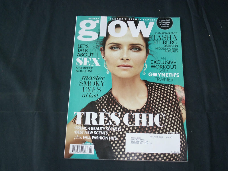 2014 OCTOBER GLOW MAGAZINE-CANADA -TASHA TILBERG COVER- BEAUTY & HEALTH - B 5840