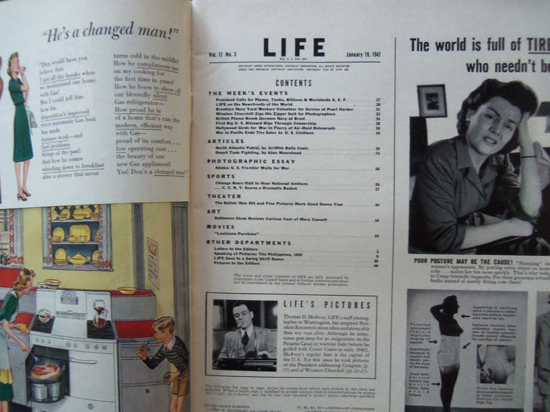 1942 JANUARY 19 LIFE MAGAZINE - NORTH ATLANTIC PATROL - L 270