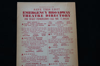 1963 EMERGENCY BROADWAY THEATERE DIRECTORY LISTING - K 2230