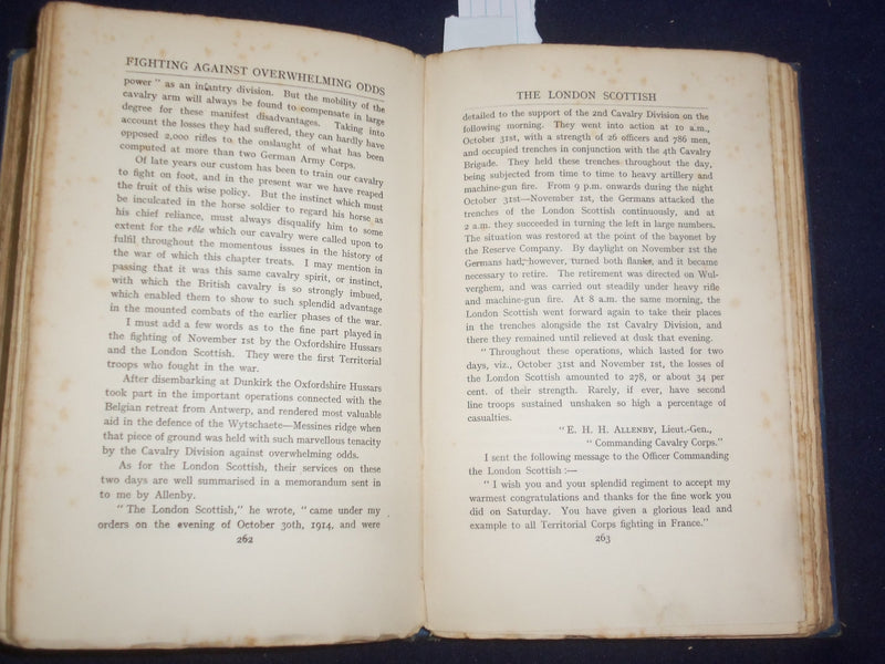 1914 FIELD-MARSHAL VISCOUNT FRENCH OF YPRES HARDCOVER BOOK WITH MAPS - KD 9092