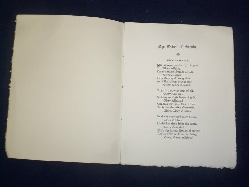 1898 APRIL 10 EASTER FESTIVAL EMMANUEL CHURCH BOSTON - LOT OF 2 - J 4671