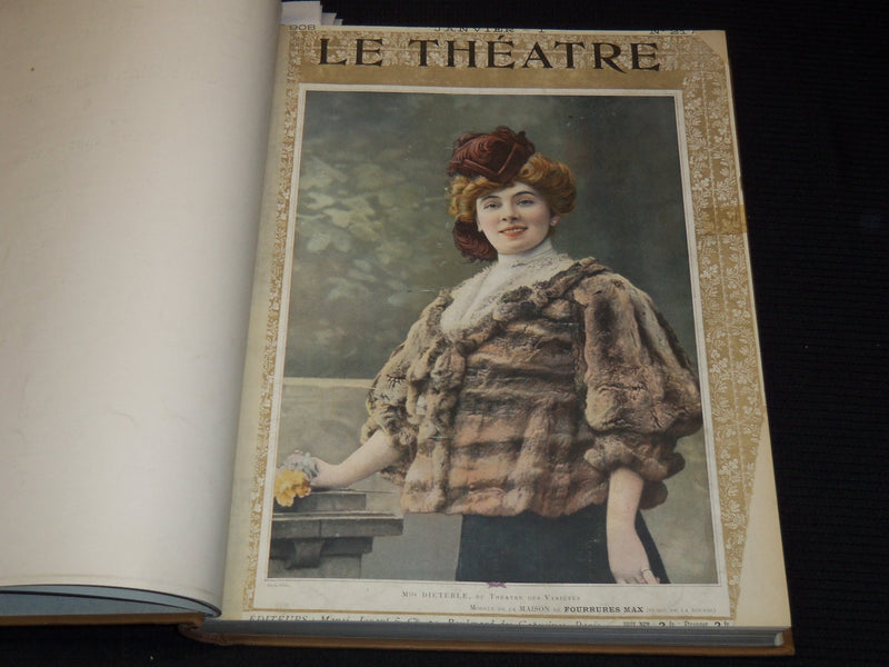 1908 JANUARY-JUNE LE THEATRE MAGAZINE BOUND VOLUME - 12 ISSUES - KD 2278B
