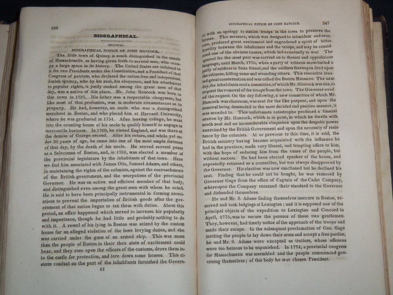 1825-1826 THE WORCESTER MAGAZINE & HISTORICAL JOURNAL VOLUME 1 - KD 5523D