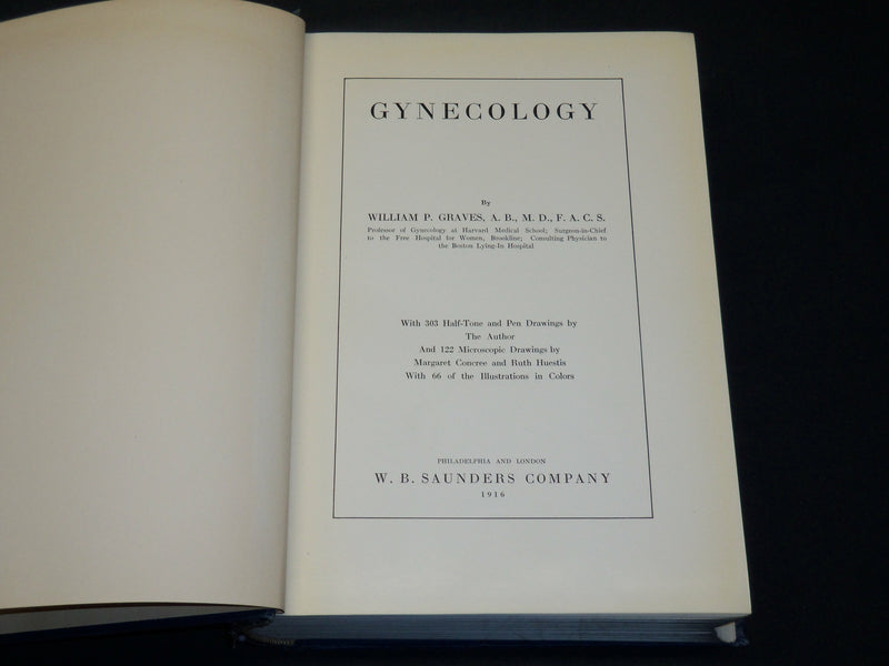 1916 GYNECOLOGY BOOK BY WILLIAM P. GRAVES M. D. - NICE ILLUSTRATIONS - KD 2755X