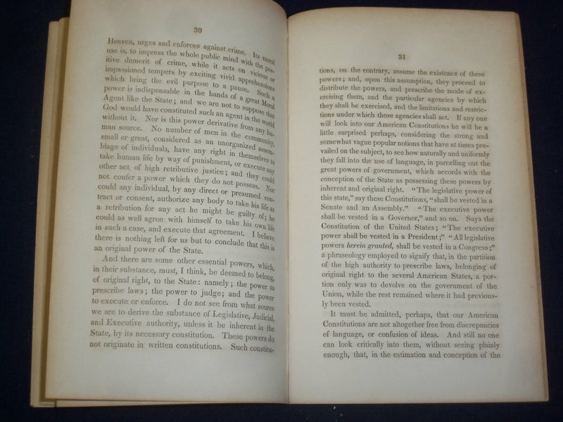 1846 YALE COLLEGE - MAN AND THE STATE ADDRESS - DANIEL BARNARD - J 4712