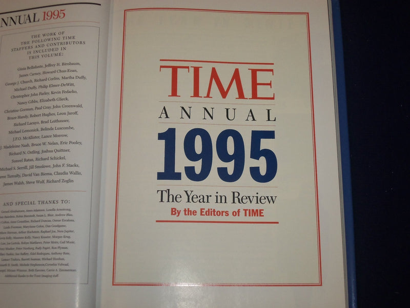 1996 TIME ANNUAL 1995 YEAR IN REVIEW HARDCOVER BOOK - GREAT PHOTOS - KD 2755