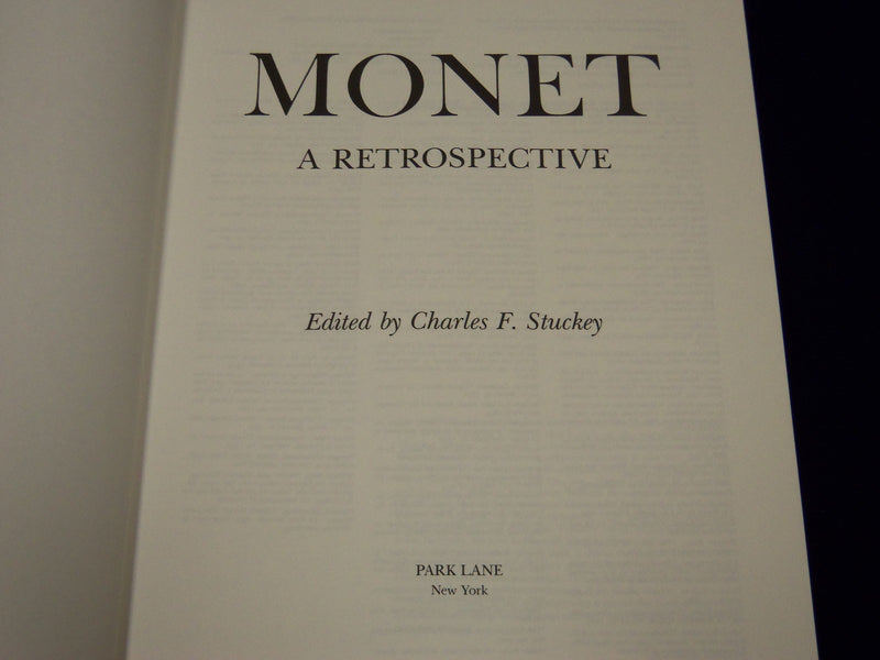 1986 MONET A RETROSPECTIVE EDITED BY CHARLES F. STUCKEY BOOK - PRINTS - KD 3441