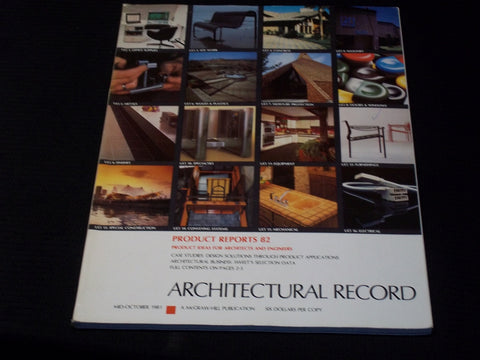 1981 MID OCTOBER ARCHITECTURAL RECORD MAGAZINE - PRODUCT REPORTS COVER - E 5947