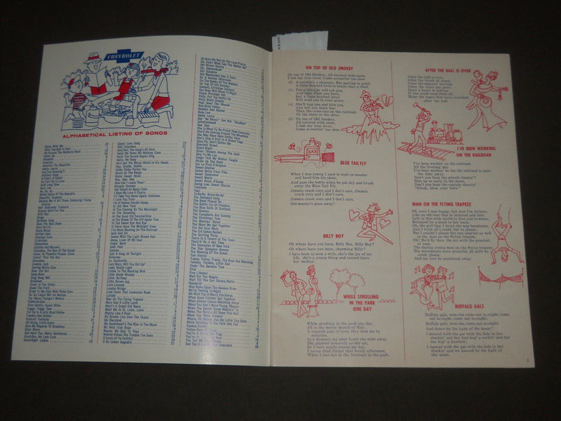 1964 SING OF THE U. S. A. WITH CHEVROLET SOFTCOVER SONG BOOK - J 2540