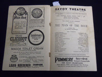 1907 THE MAN OF THE HOUR THEATRE PROGRAM - FAIRBANKS - SAVOY THEATRE - J 9015