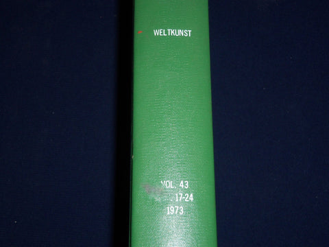 1973 WELTKUNST GERMAN ART MAGAZINE BOUND VOLUME NO. 43 - GREAT ADS - KD 1906