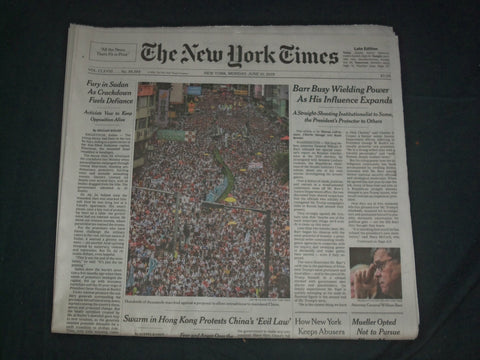 2019 JUNE 10 NEW YORK TIMES - BARR BUSY WIELDING POWER AS HIS INFLUENCE EXPANDS